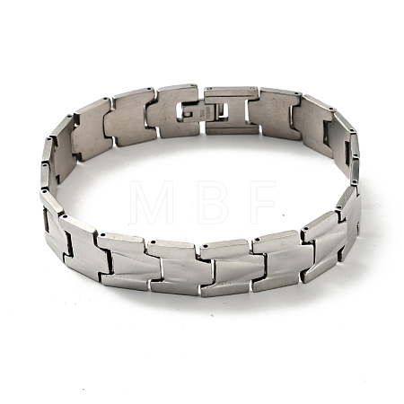 Non-Tarnish 201 Stainless Steel Rectangle Watch Band Bracelet BJEW-H550-01P-1