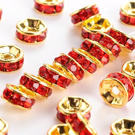 Brass Grade A Rhinestone Spacer Beads RSB035NF-08G-1