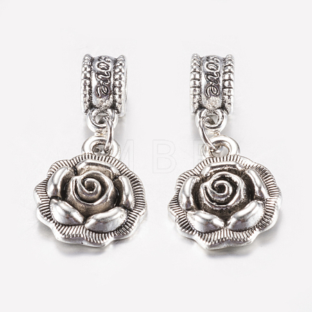 Tibetan Style Alloy European Dangle Charms PALLOY-F199-27AS-1
