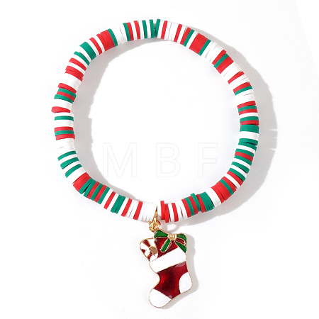 Christmas 304 Stainless Steel Enamel Charm Bracelets AH2991-13-1