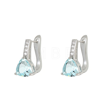 Brass & Cubic Zirconia Hoop Earrings WGC58F4-01-1