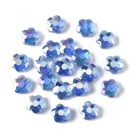 20Pcs Transparent Electroplate Glass Beads GLAA-YW0005-11E-1