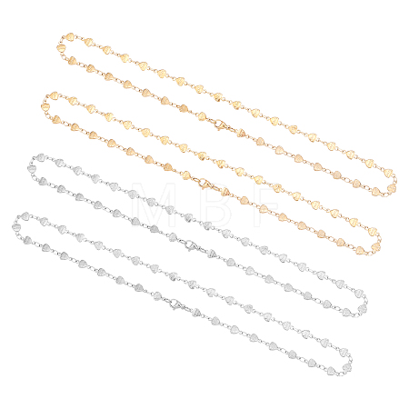 8Pcs 2 Colors 304 Stainless Steel Chain Necklaces NJEW-UN0001-32-1
