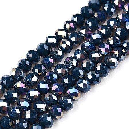 Electroplate Glass Beads Strands EGLA-A034-P6mm-B13-1