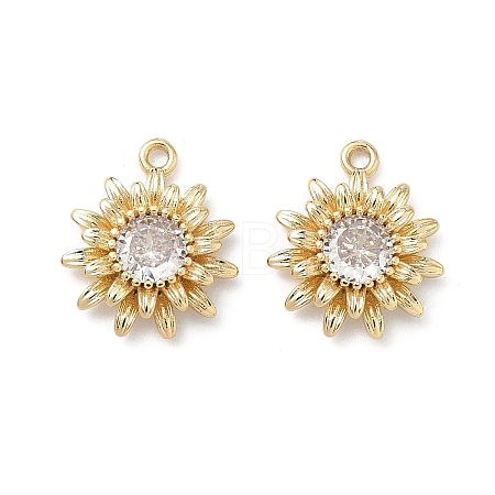 Brass Micro Pave Cubic Zirconia Pendants KK-L260-04G-1