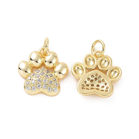 Rack Plating Brass Micro Pave Cubic Zirconia Charms X-KK-C008-36G-1