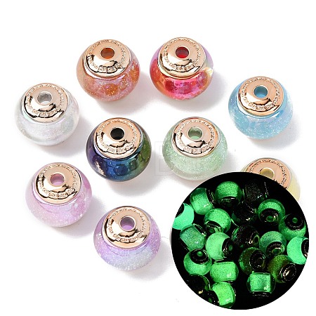 Opaque Luminous Resin & CCB Plastic Beads RESI-G119-15B-1