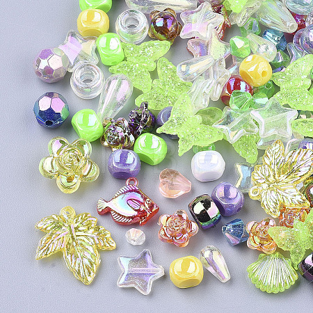 Acrylic Beads & Pendants X-MACR-T032-01-1