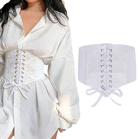 1Pc Retro Sexy Cloth Lace Elastic Waist Belts for Dress AJEW-HY0003-49B-1