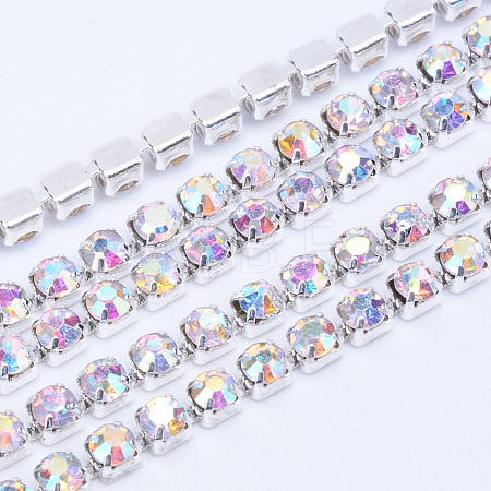 Brass Rhinestone Strass Chains CHC-T003-SS8-02S-1