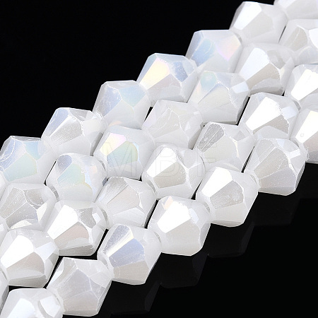 Imitation Jade Electroplate Glass Beads Strands EGLA-A039-J6mm-B06-1