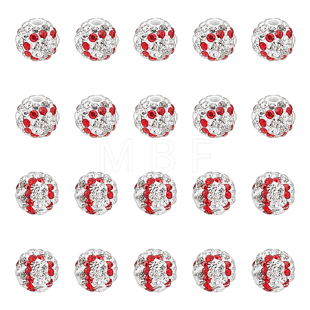 20Pcs Handmade Polymer Clay Rhinestone Beads CLAY-OC0001-12A-1