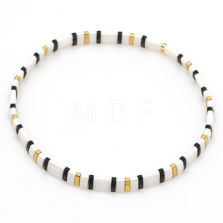 Bohemian Glass Seed Beaded Stretch Bracelets JM4508-33-1