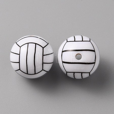 Sport Theme Opaque Resin Beads X1-RESI-TAC0016-02-1