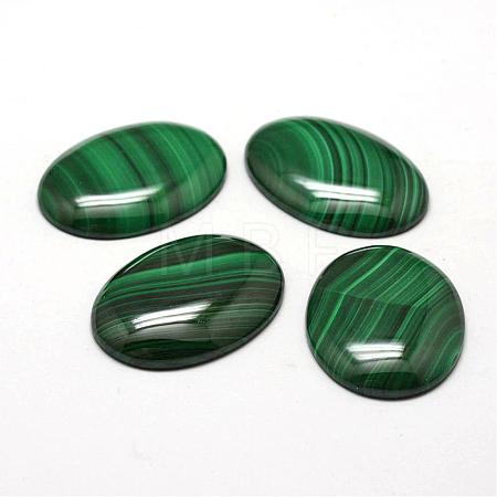 Oval Natural Malachite Cabochons G-O147-03J-1