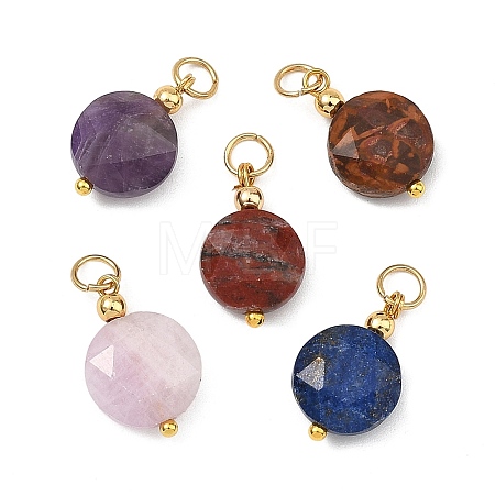 Natural Mixed Gemstone Pendants PALLOY-JF05892-1