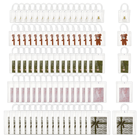 100Pcs 5 Styles PVC Gift Tote Bags ABAG-WA0001-33-1