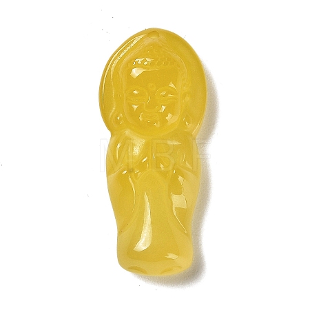 Natural Yellow Agate Carved Pendants LS-G-K349-04B-1