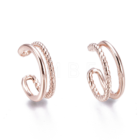 Brass Cuff Earrings EJEW-I249-16RG-1