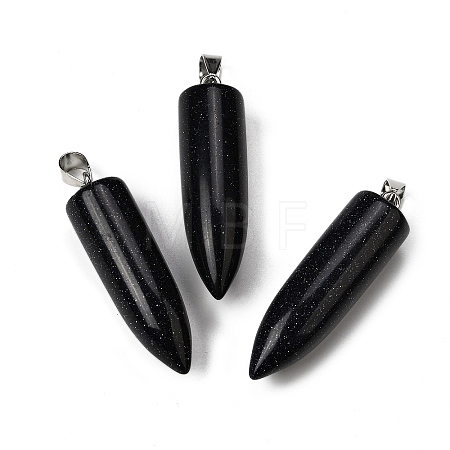 Synthetic Blue Goldstone Pointed Pendants G-F820-12D-1