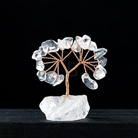 Natural Quartz Crystal Chips Tree Decorations PW-WG47948-01-1