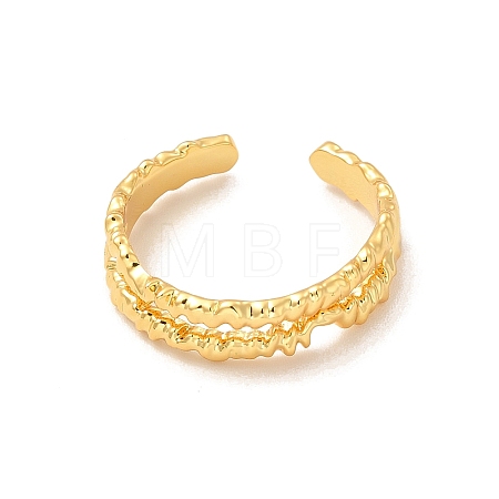 Brass Open Cuff Ring for Women RJEW-A015-03G-1