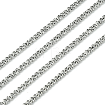 Tarnish Resistant 304 Stainless Steel Curb Chain Twist Link Chains CHS-K001-18-2.2mm-1