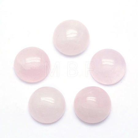 Natural Rose Quartz Cabochons G-P393-R20-8MM-1