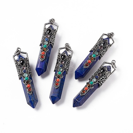 Natural Lapis Lazuli Dyed Big Pointed Pendants G-H281-02E-1