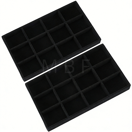 12 Grids Rectangle Velvet Display Trays ODIS-SP0002-23B-1