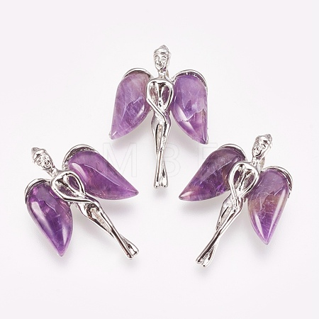 Natural Amethyst Pendants KK-G346-02D-1
