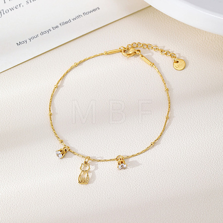 304 Stainless Steel Cutout Charm Bracelets WGEC7EF-01-1