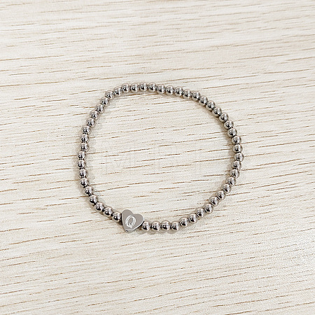 304 Stainless Steel Beads Stretch Bracelets for Women FS-WGC4F34-17-1