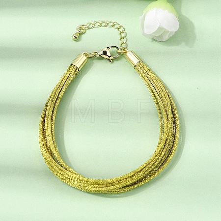 Polyester Metallic Braided Multi-strand Cord Bracelet for Bracelet Making BJEW-H642-02G-07-1