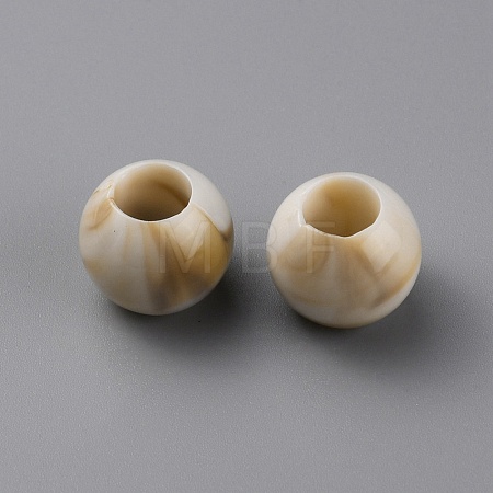 Acrylic European Beads OACR-WH0028-18C-1