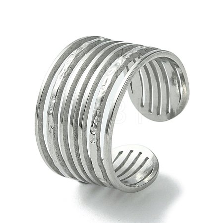 Non-Tarnish 304 Stainless Steel Open Cuff Ring RJEW-L110-041P-1
