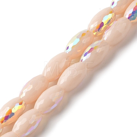 AB Color Plated Electroplate Beads Strands X-EGLA-H104-03B-1
