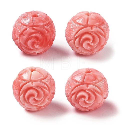 Synthetic Shell Dyed Carved Beads SHEL-H005-27-1