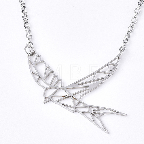 Non-Tarnish 201 Stainless Steel Pendant Necklaces NJEW-T009-JN052-1-40-1