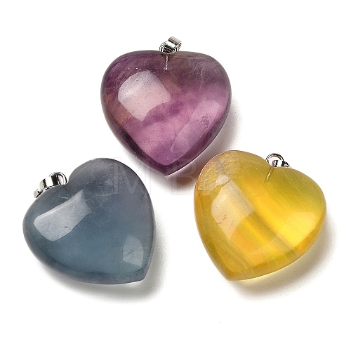 Natural Fluorite Pendants G-C155-02A-P-1