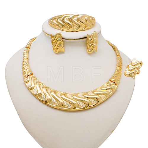 Rectangle Zinc Alloy Bracelets & Earrings & Necklaces & Rings Sets FS-WG46F47-03-1