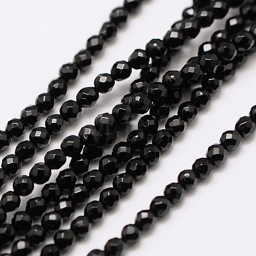 Natural Black Onyx Beads Strands X-G-A129-3mm-25-1