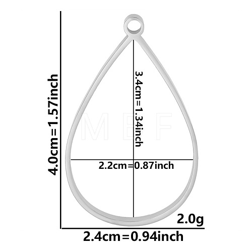 Non-Tarnish Stainless Steel Open Back Bezel Pendants PW-WGB5BE7-05-1