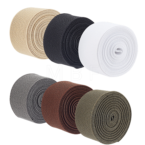 12M 6 Colors Flat Polyester Elastic Band OCOR-BC0002-07-1