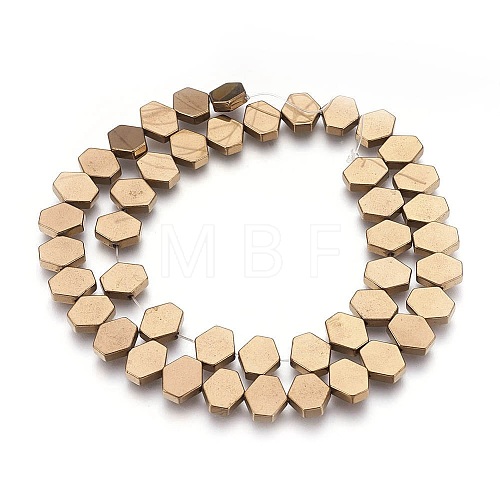 Electroplated Non-magnetic Synthetic Hematite Beads Strands G-P392-K02-1