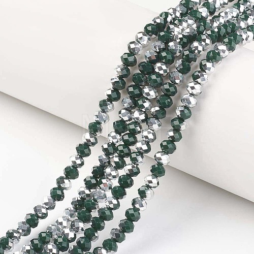 Electroplate Opaque Glass Beads Strands EGLA-A034-P8mm-M04-1