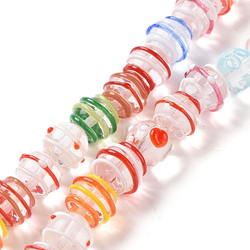 Round Handmade Clear Lampwork Beads Strands LAMP-G150-02D-1