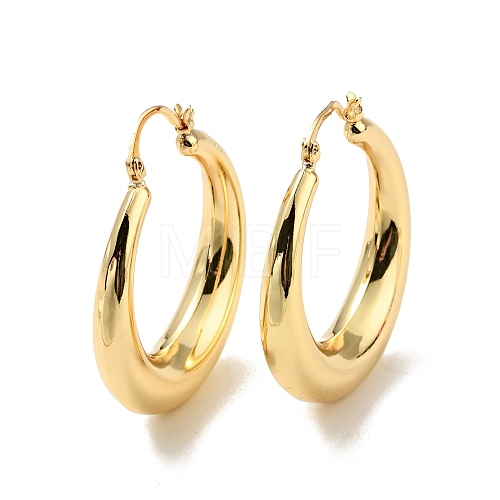 Rack Plating Brass Chunky Hoop Earrings for Women EJEW-G288-35A-G-1