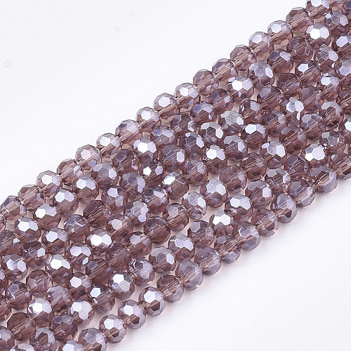 Electroplate Glass Beads Strands EGLA-T013-04F-1