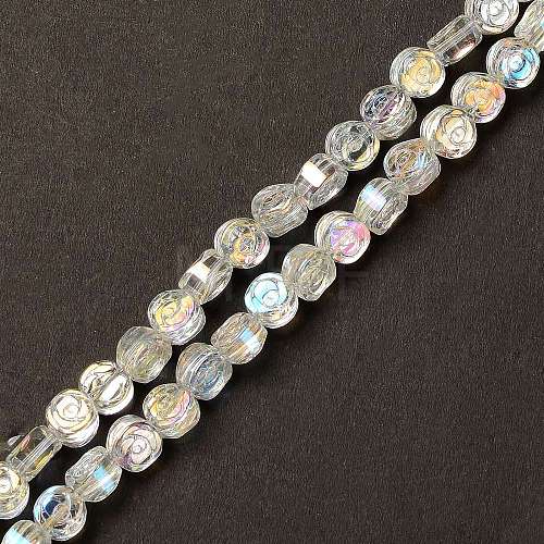 Electroplate Transparent Glass Beads Strands EGLA-L044-A-AB01-1